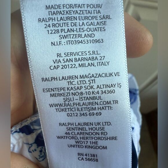 POLO RALPH LAUREN Traveler Polo Bear Swim Trunk Boys Size 7 Blue White - Picture 5 of 17